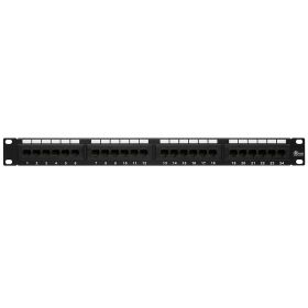 Cmple - 24 Port Cat6 Network Patch Panel, Cat 6 Rackmount Wall Mount Category 6 Bracket Surface 110 Type (568A/568B Compatible)