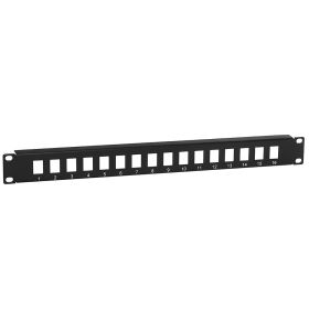 Cmple - 16 Port Blank Keystone Network Patch Panel, 1U Rack Mount Multimedia 19" Patch Panel, RJ45 Ethernet, USB, HDMI, Cat5e, Cat6