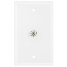 Coaxial F-Connector Wall Plates for Cable TV, Satellite