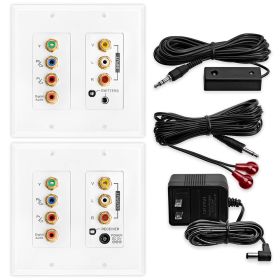 Component Composite Video Digital Stereo Audio IR Repeater Kit System Over CAT5