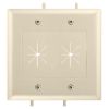 DataComm 45-0015-IV Two-Gang Low-Voltage Cable Plate With Flexible Opening - Ivory