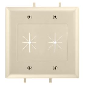 DataComm 45-0015-IV Two-Gang Low-Voltage Cable Plate With Flexible Opening - Ivory