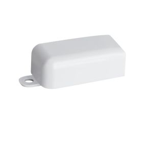 Wire Trak End Cap for Raceway PVC White, 3/4" W x 1/2" H