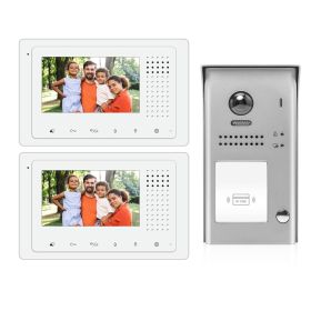 Intercom System for Home | 2 Wire 2 Monitors 4.3" | 1 Apartment Video Door Bell | Door Release - DK43321S/ID