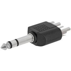 6.35mm Stereo Plug to 2xRCA Plug Adapter - Straight
