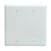 Cmple - 2 Gang Blank Wall Plate, Standard Size, Polycarbonate Thermoplastic Panel GFCI Wall Plate with Screws - White