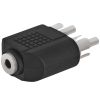3.5mm Stereo Jack to 2xRCA Plug Adapter - Straight