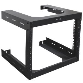 Wavenet - 8U Wall Mount Server Rack 18" Deep Open Frame Server Room Rack for 19" Network Data Computer Equipment – Black
