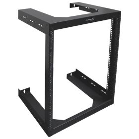 Wavenet - 15U Wall Mount Server Rack 18" Deep Open Frame Server Room Rack for 19" Network Data Computer Equipment – Black