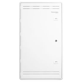 Wavenet - 30 Inch Plastic Enclosure Wi‐Fi Friedly with Lockable Hinged Vented Door for Home Structured Low Voltage Wiring - White