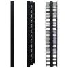 Wavenet – Double‐Sided Vertical Cable Manager - Finger Duct with Cover for 45U or Larger 2‐Post and 4‐Post Racks, 78” Height, Plastic – Black