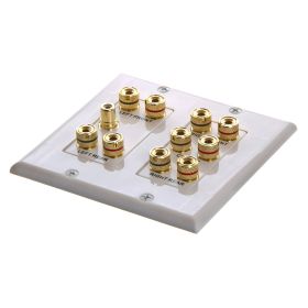 Cmple - 5.1 Surround Sound System Speaker Wall Plate, Home Theater Wall Plate for Speakers, White Decora Style - 2-Gang