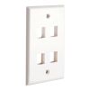 Cmple - 4 Port Keystone Wall Plate Single-Gang Wall Plate with Standard Size Ethernet Wall Plate Keystone Jack Insert - White