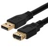 Cmple - USB Extension Cable 1.5ft Type A USB Male to Female USB 3.0 Cable for External Hard Drive, Keyboard, Webcam, USB Hub, Flash Drive - Black