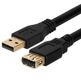 Cmple - USB Extension Cable 1.5ft Type A USB Male to Female USB 3.0 Cable for External Hard Drive, Keyboard, Webcam, USB Hub, Flash Drive - Black