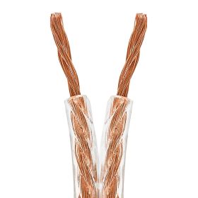 Speaker Wire 100ft 12 Gauge 2-Conductor | Clear Jacket Audio Cable