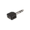 6.35mm Stereo Plug to 2x3.5mm Stereo Jack Adapter
