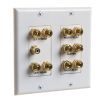 Cmple - 5.1 Surround Sound System Speaker Wall Plate, Home Theater Wall Plate for Speakers, White Decora Style - 2-Gang