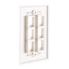 Cmple - 6 Port Keystone Wall Plate Single-Gang Wall Plate with Standard Size Ethernet Wall Plate Keystone Jack Insert - White