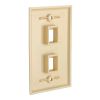 Cmple - 2 Port Keystone Wall Plate Single-Gang Wall Plate with Standard Size Ethernet Wall Plate Keystone Jack Insert - Ivory