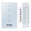 VEVOR WiFi Smart Light Dimmer Switch, 100-250V AC Wi-Fi 2.4GHz, 15% to 85% Stepless Dimming LED Dimmable Smart Switch with Touch Panel