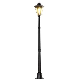 76.5" Solar Lamp Post Light, Dusk to Dawn Vintage Style Street Light, Aluminum Solar Powdered Lamp, PIR Motion Sensor for Garden, Lawn, Pathway