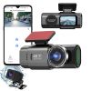 4K/1080P Dual Chanel Car Dash Cam 2.4GHz WiFi Car Camera Mini Driving Recorder with 140Â° Wide Angle APP Control Night Vision G-sensor Loop Recording