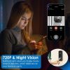 Wireless Smart WiFi Video Doorbell Security Phone Door Ring Intercom Camera Two Way Audio Night Vision 720P Motion Detection Battery Operated