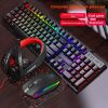 Wired four-piece set set of keyboard and mouse headset mouse pad keyboard set gaming game computer keyboard