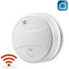 1pc WIFI Smoke Detector; Fire Protection Alarm Sensor; Independent Wireless Battery Operated For Smart Life; Push Alert Home Security; No Battery