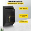 VEVOR Suggestion Box, Donation Ballot Box with Key & Combination Lock, Wall Mounted Collection Box with Wide Drop Slot