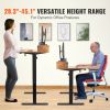VEVOR Height Adjustable Desk, 47.2" x 23.6" Electric Dual Monitor Riser Workstation, Whole Piece Desk Board Sit to Stand