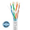 White Cat5e Shielded Ethernet Cable 1000ft | Bare Copper | Riser CMR