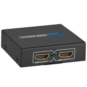 Cmple - 2 Ports HDMI Powered Splitter 1x2 for Full HD 4K @30Hz & 3D Support (One Input to Two Outputs)