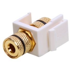 Keystone Jack - Banana Jack White with Black Ring