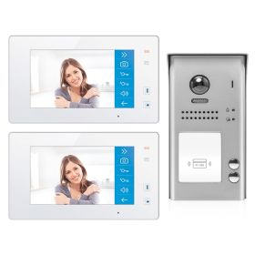 Intercom System for Home | 2 Apartment 170° Video DoorBell WiFi | 2 Monitors 7", Door Release - DX4722M/ID