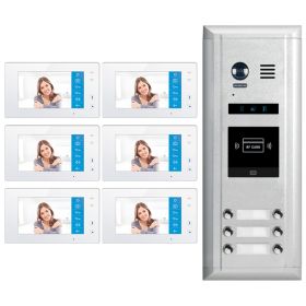 Intercom System for Building | 6 Apartment WiFi Video Doorbell | 6 Monitors 7" | Buzzer System, Door Release - DX4761M/ID