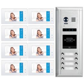 Intercom System for Building | 8 Apartment WiFi Video Doorbell | 8 Monitors 7" | Buzzer System, Door Release - DX4781M/ID