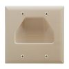 DataComm 45-0002-IV Two-Gang Low-Voltage Cable Wall Plate For Multiple Cables - Ivory