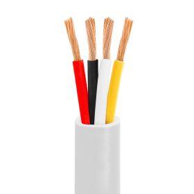 Speaker Wire 100ft 16 Gauge 4C White | CL2 Rated | In-Wall Speaker Cable
