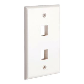 Cmple - 2 Port Keystone Wall Plate Single-Gang Wall Plate with Standard Size Ethernet Wall Plate Keystone Jack Insert - White