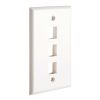 Cmple - 3 Port Keystone Wall Plate Single-Gang Wall Plate with Standard Size Ethernet Wall Plate Keystone Jack Insert - White