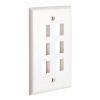 Cmple - 6 Port Keystone Wall Plate Single-Gang Wall Plate with Standard Size Ethernet Wall Plate Keystone Jack Insert - White