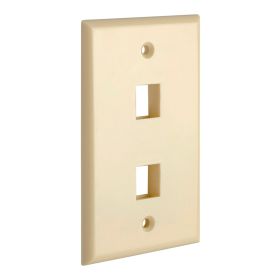 Cmple - 2 Port Keystone Wall Plate Single-Gang Wall Plate with Standard Size Ethernet Wall Plate Keystone Jack Insert - Ivory