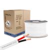 Speaker Wire 100ft 14 Gauge 2C White | In-Wall | CL2 Speaker Cable