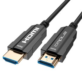 Active Fiber Optic HDMI Cable with 4K@60Hz, HDR and Ethernet Support, Gold Plated Connectors - 100 FT Black