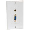Wall Plate With VGA 15-Pin Jack And 1/8” Stereo Audio Jack