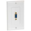 Cmple - Single Outlet 15-Pin Female VGA Wall Plate with Gold Plated Connectors, White VGA Wallplate with Matching Screws