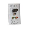Cmple - HDMI with 3RCA Jack Component Combo Wall Plate Gold Plated HDMI 3RCA Wall Plate Video Audio Outlet Panel, White