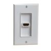 Cmple - HDMI Wall Plate Single-Gang White Wall Plate 4” Rear Extension Cable,1-Port HDMI Insert (4K UHD, ARC, and Ethernet Pass-Thru Support)